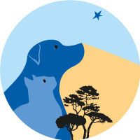 Ce logo représente la dune du Pyla : sa face ensoleillée est jaune sable et sa face ombragée est bleue. Cette ombre a la forme d'un chien et d'un chat. Quelques pins de Landes sont au pied de la dune. Dans le ciel bleu clair, il y aune étoile bleue.  Le logo s'inscrit dans un rond et en dessous est écrit Canistella en noir.
